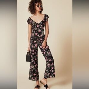 Reformation Miri Chiffon Floral Jumpsuit Size 0